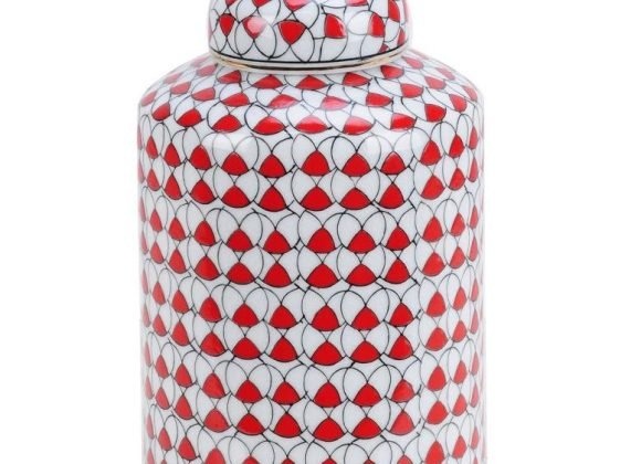 Red Abstract Jar