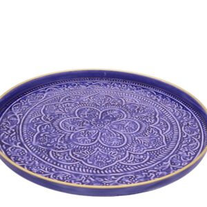 Deep Blue Metal Tray