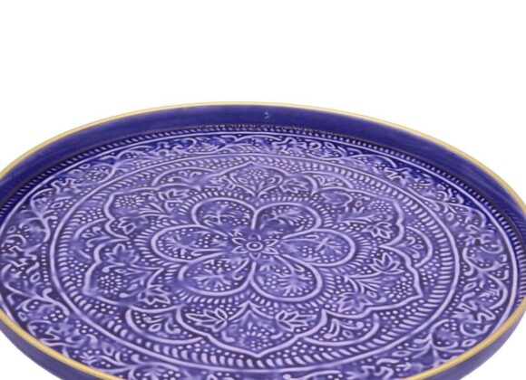 Deep Blue Metal Tray